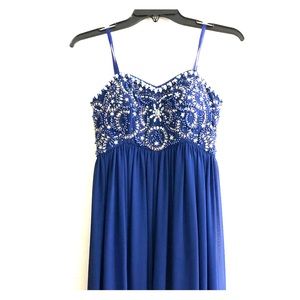 Royal Blue Strapless Prom Dress